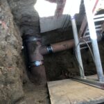 New sewer lateral connection to main